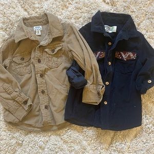 Button down•corduroy•3T toddler•2 shirts bundle